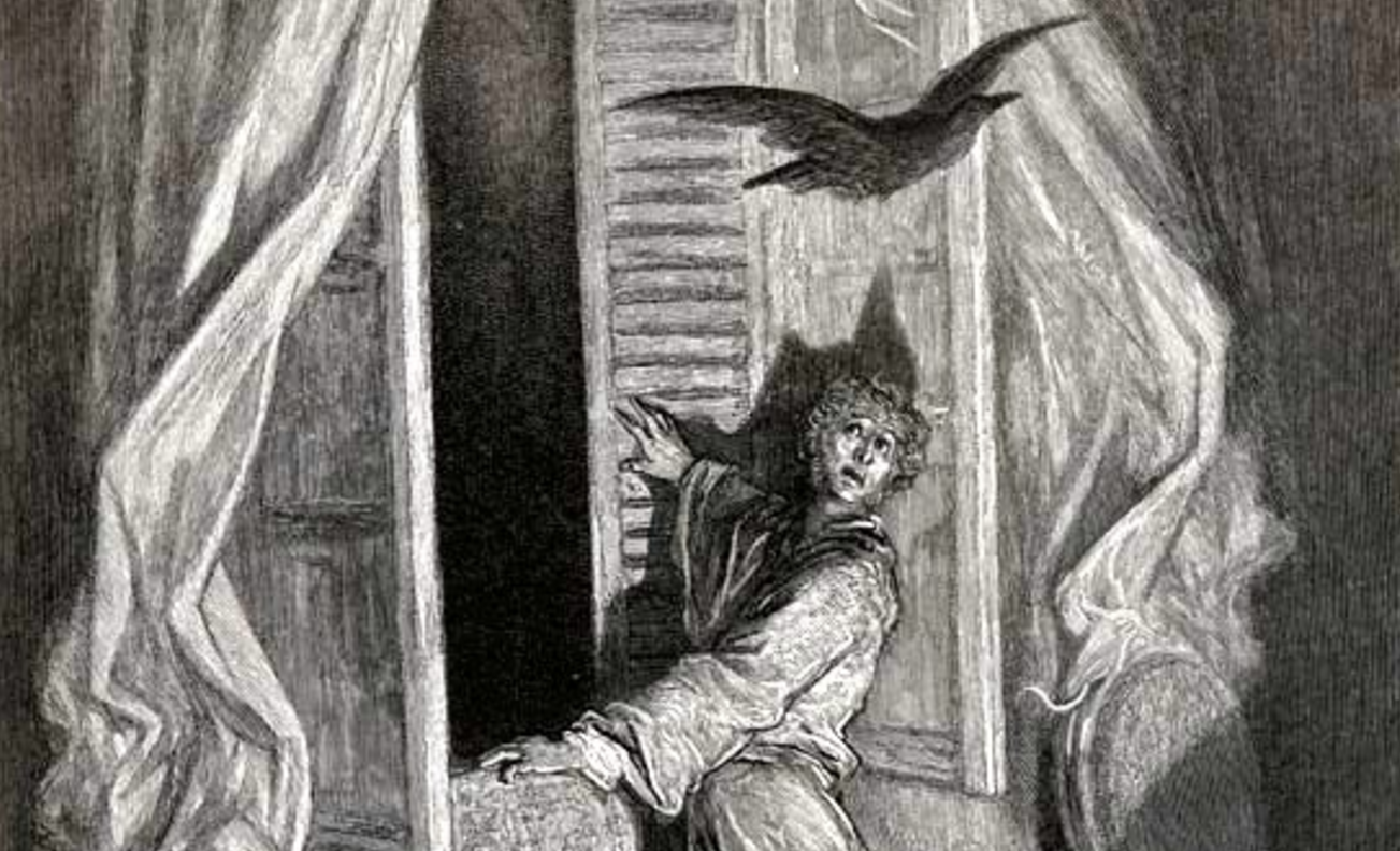 Gustave Doré, ilustración para The Raven de Edgar Allan Poe